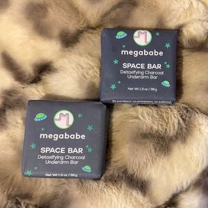 2 NEW 1.5 oz  megababe Space Bar Detoxifying Charcoal Underarm Bar